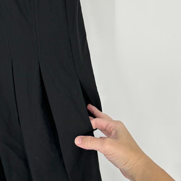 Theory Fit and Flare Black Career Wool Blend Dress Pockets Sleeveless Womens 4 - Picture 3 of 7